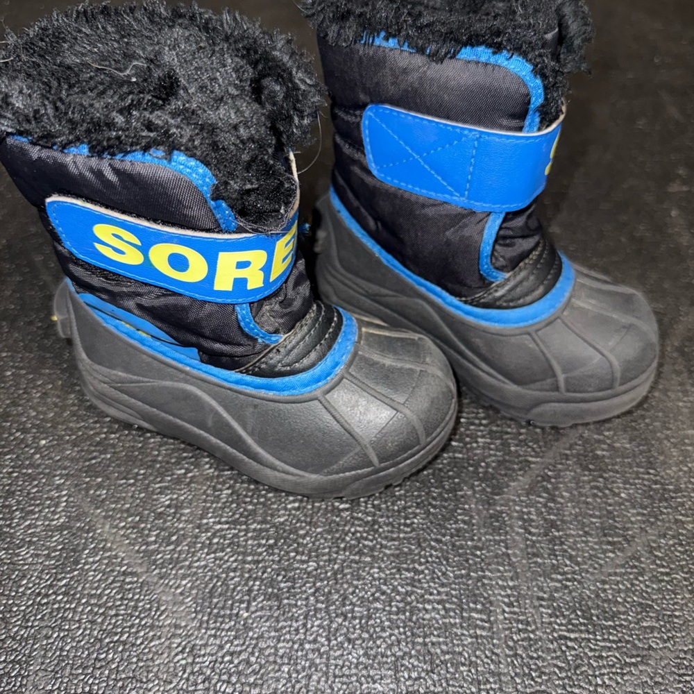 Sorel Black and Blue Kids' Snow Boots